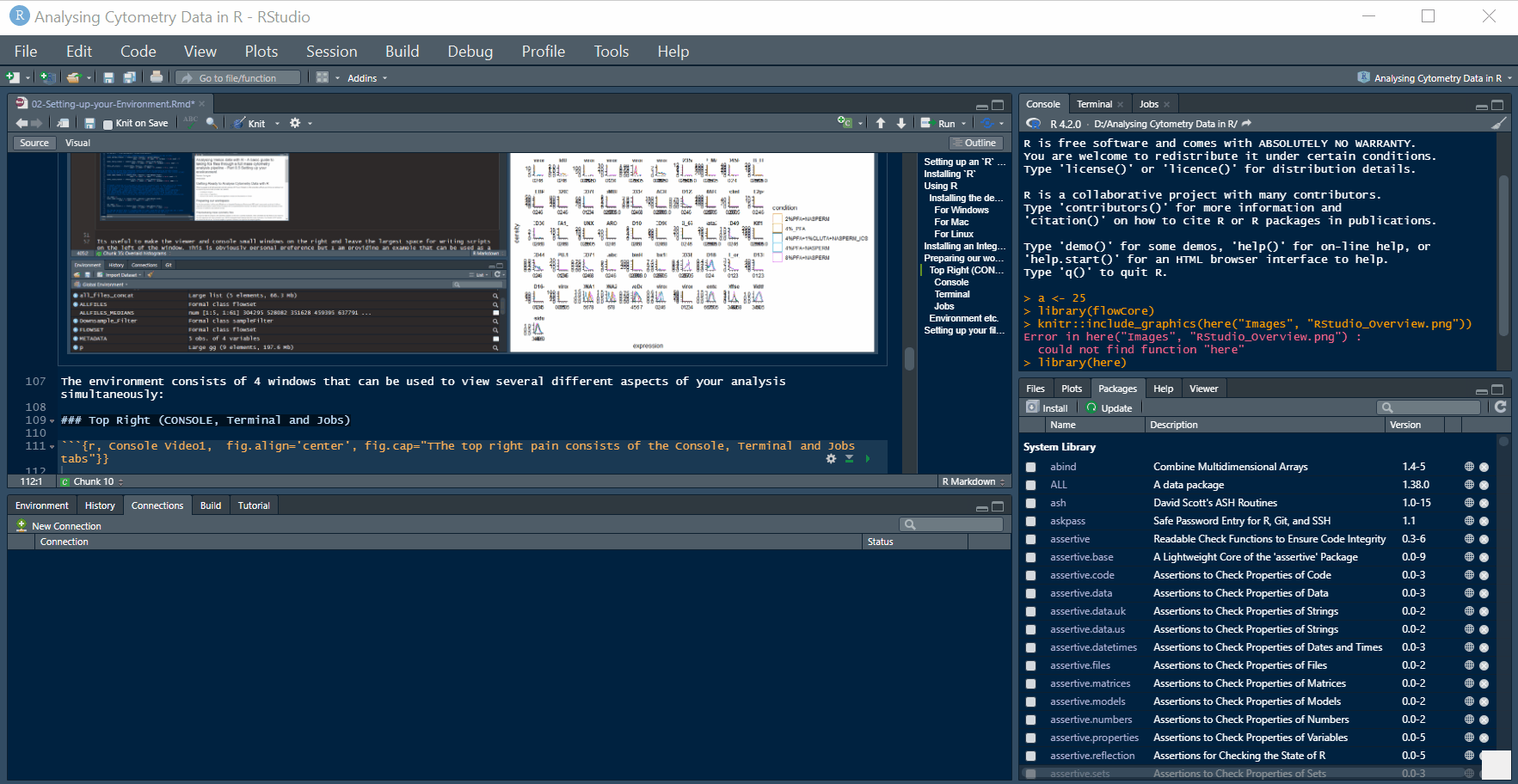 The four main panes: Console/Terminal/Jobs, Source, Environment, and Files/Plots/Help/Viewer