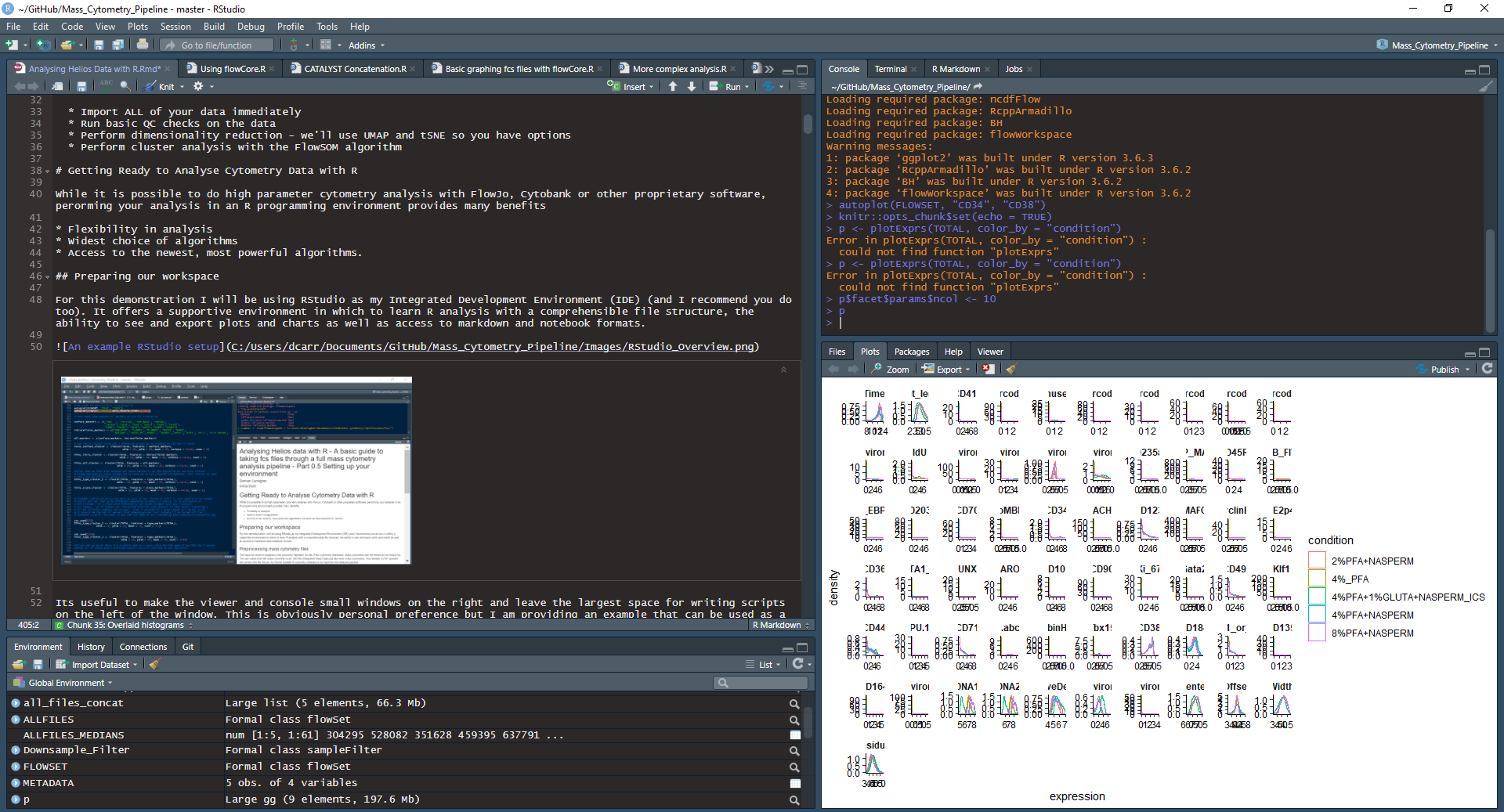 What RStudio looks like when it's set up and running