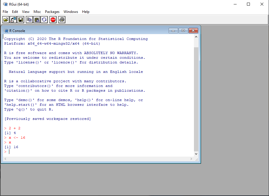 The base R interface is basic but functional